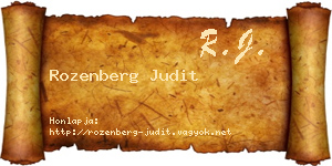 Rozenberg Judit névjegykártya